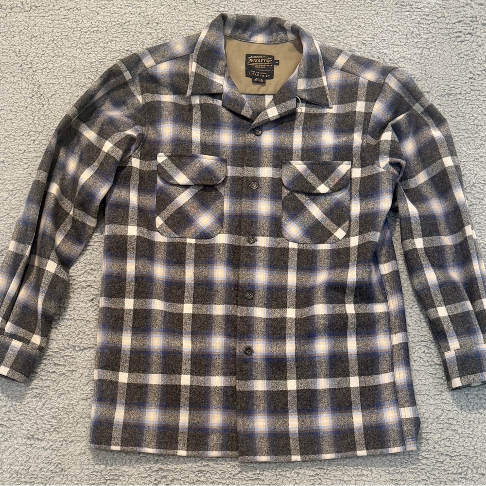 Pendleton Men's Black and White Plaid Shirt Jacket